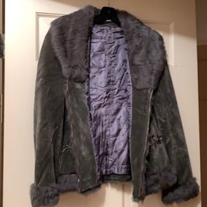 Fur and suede jacket